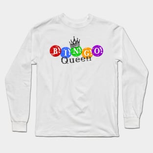 Vintage Bingo Queen Ladies Bingo Lover Long Sleeve T-Shirt